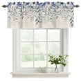 thumbnail image 2 of 2 Panels Blue Eucalyptus Leaves Valance for Windows, Farmhouse Retro Botanical Floral Light Filtering Kitchen Curtains, Rod Pocket Window Treatment Curtain Valances for Living Room Bedroom, 42"x12", 2 of 9