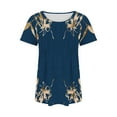 thumbnail image 7 of PVCS Womens Tops Clearance Under $5 Fashionable Women's Casual Short Sleeved Loose Round Neck Printed Top, 7 of 7