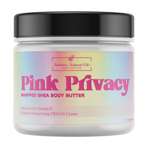 Sabrinas Natural Oils Pink Privacy Long-Lasting Hydrating Vitamin E Body Butter, Perfume Oil Fragrance, 12 Ounce
