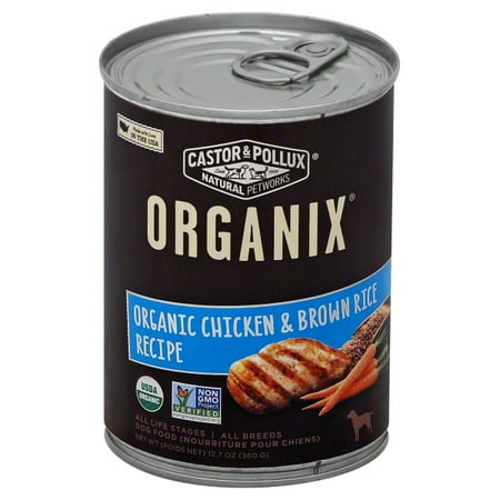 Castor and Pollux Organic Dog Food - Chicken and Brown Rice - Case of 12 - 12.7