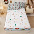 thumbnail image 4 of Erosebridal Christmas Gingerbread Zipper Queen Comforter Set with Fitted Sheet and 2 Pillowcases,Happy Xmas Zipper Bedding Set,Green Red Blue,Reversible, 4 of 7