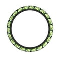 thumbnail image 2 of Elastic Steering Wheel Cover, Light Green spots Stretch Thickening Car Steering Wheel Cover Women Men, Steering Wheel Protector Universal 15 in, 2 of 7
