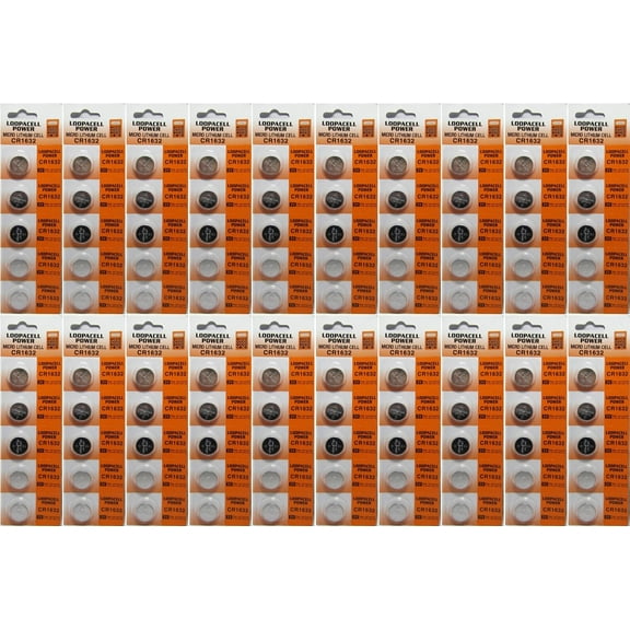 100 X Loopacell CR1632 3 Volt Lithium Coin Battery button cells (20 X packs of 5)