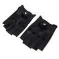 thumbnail image 3 of pitrice Retro PU Leather Men Fingerless Driving Cycling Gloves L Black Button, 3 of 9