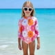 thumbnail image 5 of Traje de Baño de Manga Larga para Bebé Niña Traje de Baño Integrado de Impresión de Verano, Vestido de Manga Larga para Bebé Niña Estilo Ropa de Playa para Niños, 5 of 7