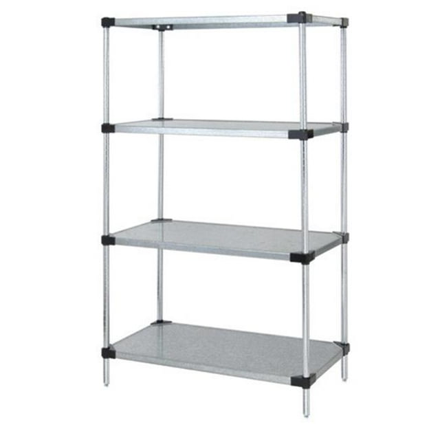 4-Shelf, Galvanized Steel Solid Shelving Unit - 18 x 24 x 74 in.