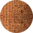 thumbnail image 1 of Ahgly Company Indoor Round Oriental Orange Industrial Area Rugs, 8' Round, 1 of 4
