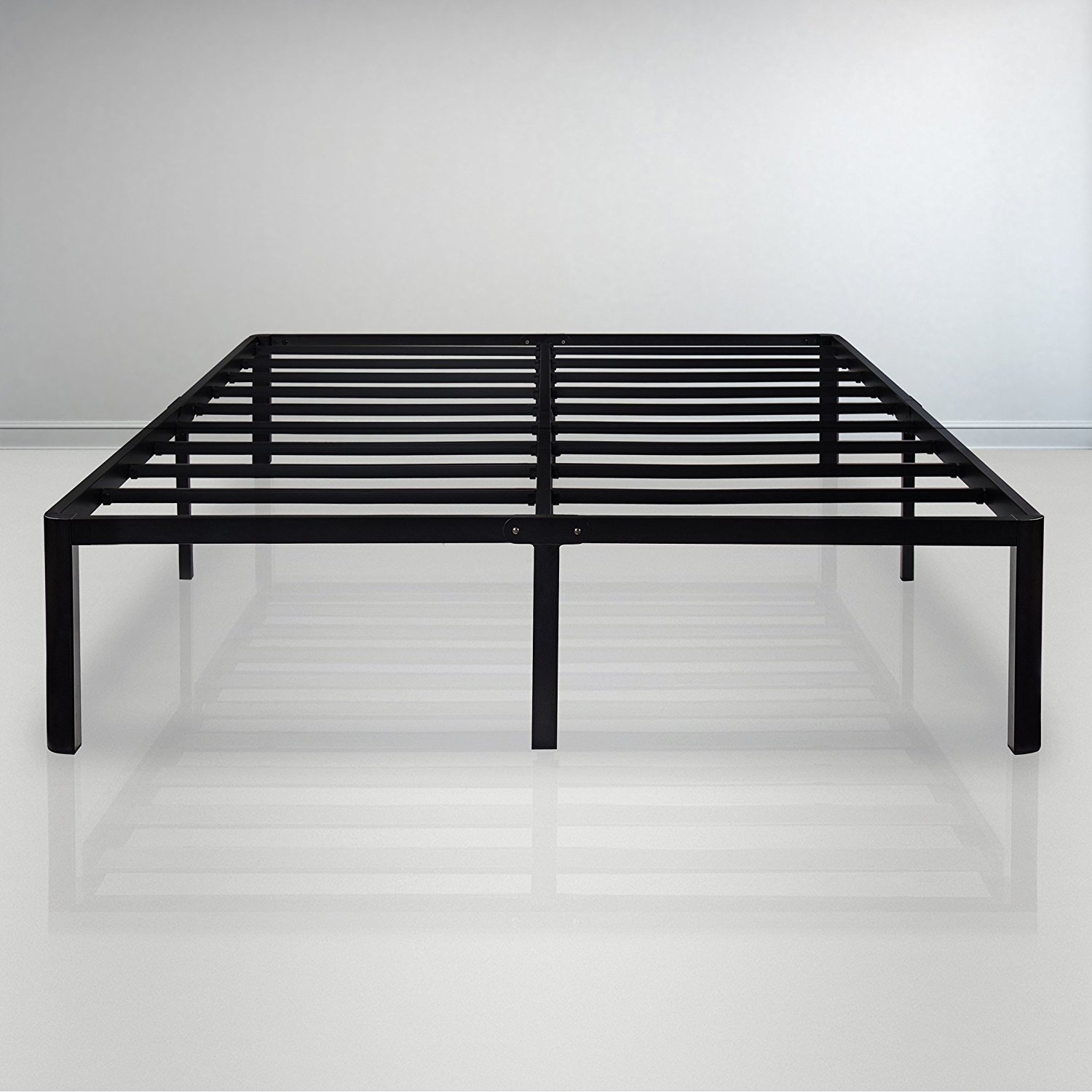 MIGHTY 14 Inch High Heavy Duty Steel Slat Bed Frame with Round Corners Twin Extra Long Walmart