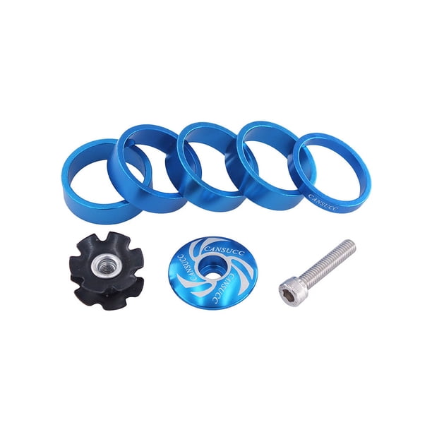 Yuarrent CANSUCC 8 Piezas / Set Bicicletas Auricular Espaciador Arandela reemplazable Azul Type3 NO3