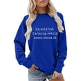 thumbnail image 5 of GZWYHT Women's I'M Cold Graphic Sweatshirt Oversized Sweatshirt Plain Crewneck Sweatshirts Mother Sweatshirt Loose Casual Long Sleeve Pullover Fall Winter Tops Blue 3XL, 5 of 6