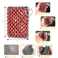 thumbnail image 6 of Cast Iron Scrubber Cleaners, Skillet Chainmail Scrubber for Cast Iron Pan, Metal Scrubber Cast Iron Skillet Cleaner for Wok, frying pans, Dutch Oven Cleaning Scrubber, Red, 6 of 8