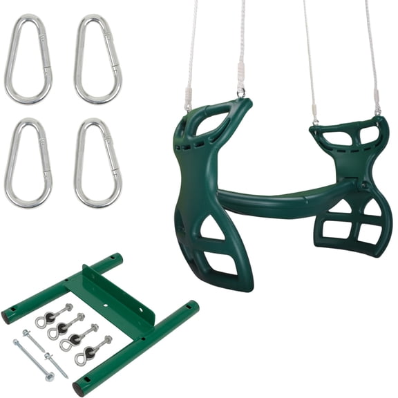 Swing Set Stuff Inc. Glider with Rope Kit (Green) and SSS Logo Sticker