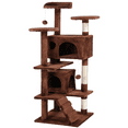 SmileMart 54.5" Double Condo Cat Tree with Scratching Post Tower, Brown