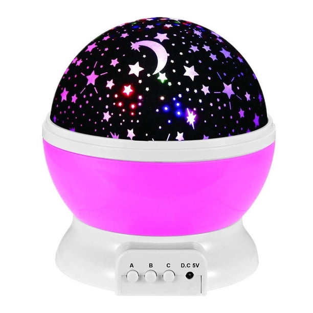 Haga clic para abrir la vista ampliada Luz de noche de estrellas, lámpara de estrella romántica giratoria de 360°, proyección de techo para niños, lámpara de proyector para niños (4 LED, 8 modos de il