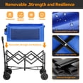 thumbnail image 2 of Vecukty Collapsible Folding Wagon,Portable Utility Wagon Cart for Outdoor Camping, Shopping, Sports, Grocery, Kids, Blue, 2 of 9