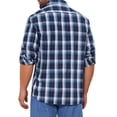 thumbnail image 3 of CAMISA DE VESTIR DE MANGA LARGA A CUADROS PARA HOMBRE INSPIRAR CHIC, CON COLLAR PUNTA Y BOTONES, TALLA XL, AZUL MARINO Y NEGRO, 3 of 6