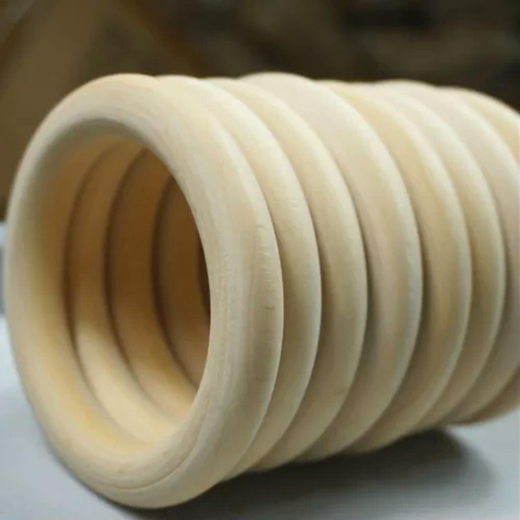 U8MO 5pcs Large Unfinished Natural Untreated Plain Wooden 100mm-150mm Wood Round Ring-125mm(4.9")