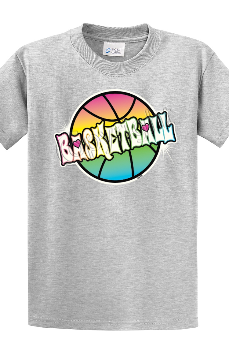 Trenz Shirt Company Youth Basketball TShirt Neon Rainbow BasketballLightgreyyxl Walmart