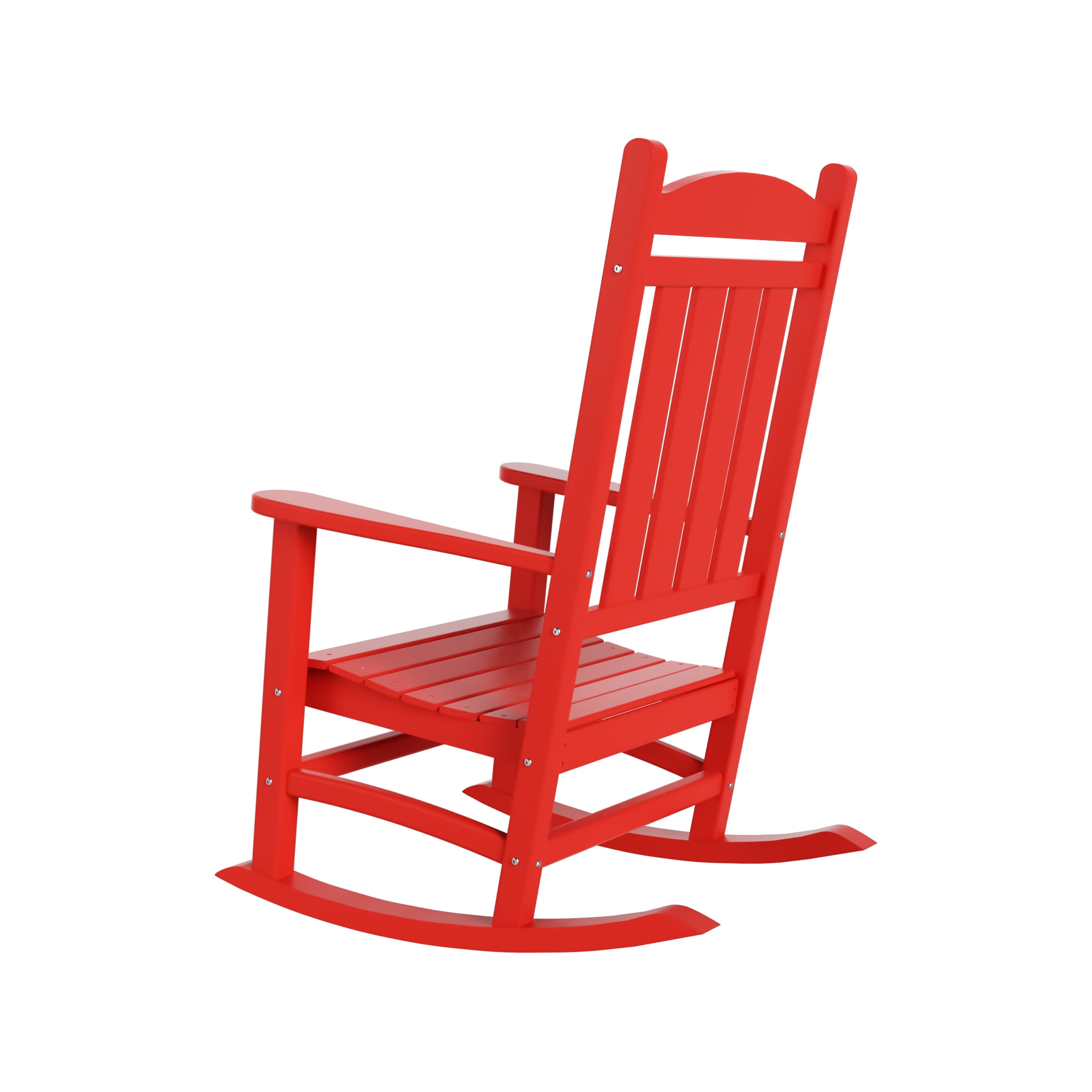 GARDEN Set of 4 Classic Adirondack Porch Outdoor Rocking Chairs Red