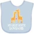 thumbnail image 3 of Inktastic Great Auntie Loves Me Giraffe Girls Baby Bib, 3 of 4