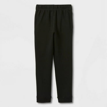 Toddler Girls' Adaptive Fleece Jogger Pants - Cat & Jack Black 3T