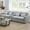 Light Gray, variant on Harper & Bright Designs Sectional Sofa 4 Seater Couch with Armrest Pockets, Linen Upholstered Sofa with 4 Pillows for Living Room Apartment,