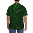 thumbnail image 3 of Fotbe Green Sparkling Camisa Estampada de Manga Corta para Hombre, Casual de Verano, Estilo Playero, Sin Arrugas-Medium, 3 of 5