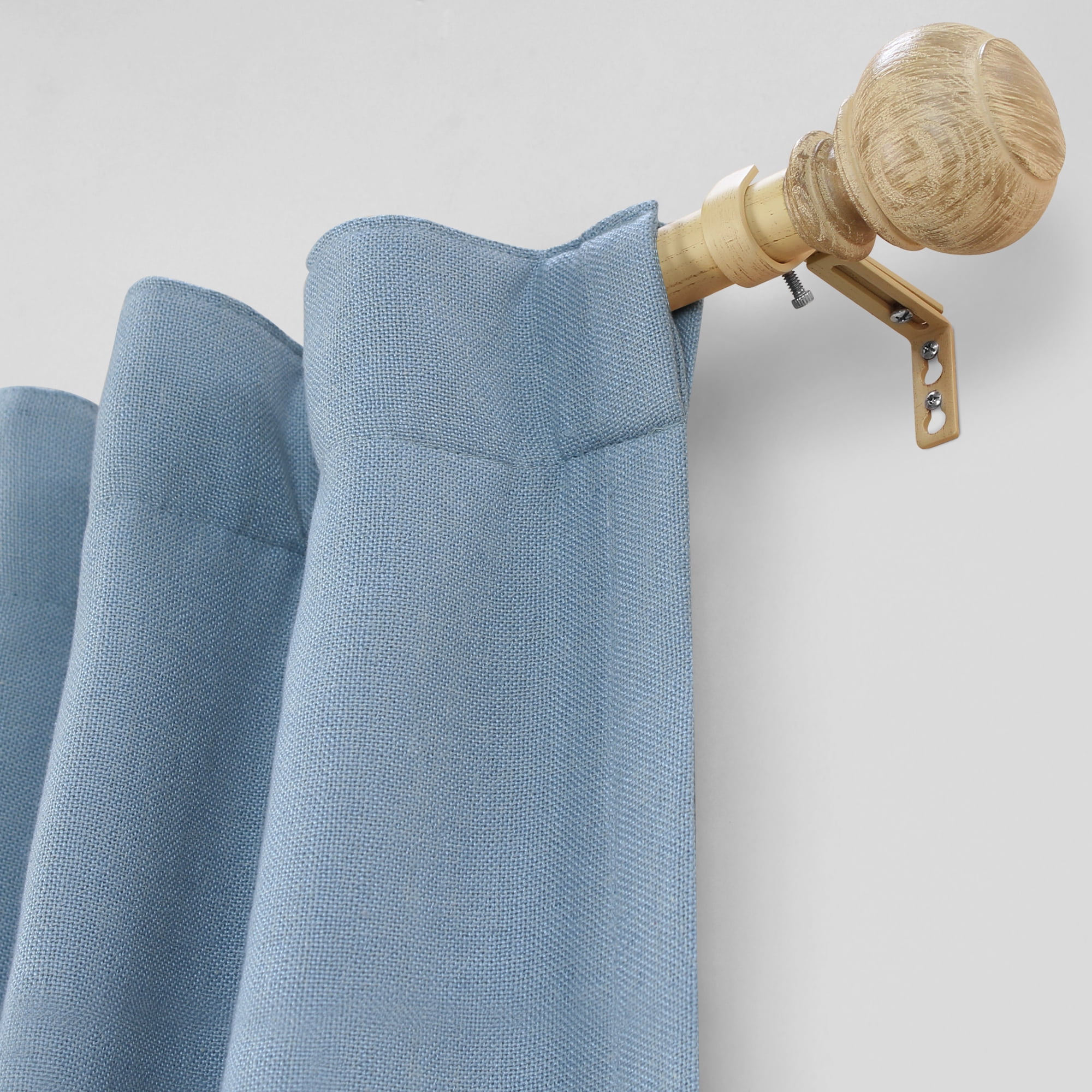 Better Homes & Gardens 1 in. Natural Wood Poly Single Curtain Rod, 42-120"