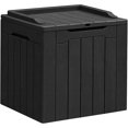 thumbnail image 1 of Coffre de Terrasse en Résine Grand Rangement Extérieur pour Meubles de Patio, Outils de Jardin, Articles de Piscine, Résistant aux Intempéries et aux UV, Verrouillable (Noir Foncé, 30 Gallons), 1 of 7