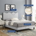 thumbnail image 5 of Modway Current Modern Performance Velvet Queen Platform Bed in Light Gray, 5 of 12