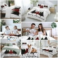 thumbnail image 5 of Merry Christmas Bedding Duvet Cover Set Twin Size 4 Pieces Xmas Tree Winter Red Buffalo Plaid Bedding Set with Zipper Closure, 1 Comforter Cover 68x86 Inches 1 Flat Sheet & 2 Pillow Cases, 5 of 7