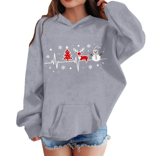 Sudadera con capucha para niñas y niños, sudadera de manga larga con cuello redondo y estampado de moda, jersey con bolsillo, sudadera de poliéster para niñas