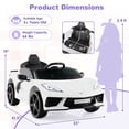 thumbnail image 2 of Costway 12V Electric Kids Ride On Car with Remote Control Wireless Connection Lights White, 2 of 10