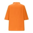 thumbnail image 5 of DDAPJ pyju Womens Cotton Linen T-Shirts 3/4 Sleeve Split V Neck Tops Summer Casual Loose Solid Tees Ofertas de Hoy Orange M, 5 of 7