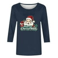 thumbnail image 4 of LiMoi Women's Christmas Tees Three Quarter Sleeve Round Neck Shirt with Fun Santa Claus Print Tshirts Tops Blouse My Items, 4 of 4