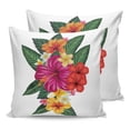 thumbnail image 7 of Outdoor Throw Pillow Cover Watercolor Puerto Rico Hibiscus Flower and Green Leaves Waterproof Cushion Covers 2 Pack White Pillow Cases Home Decoration for Patio Garden Couch Sofa, 7 of 7
