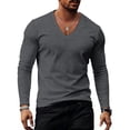thumbnail image 2 of Long Sleeve Shirts for Men, Long Sleeve Shirts for Men - Casual Soft Breathable Full Sleeves Mens V Neck T Shirts, 2 of 6
