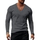 thumbnail image 1 of Ceisia Men's Slim-Fit Long-Sleeve V-Neck T-Shirt Multi-Solid for Summer Casual Gift, 1 of 6