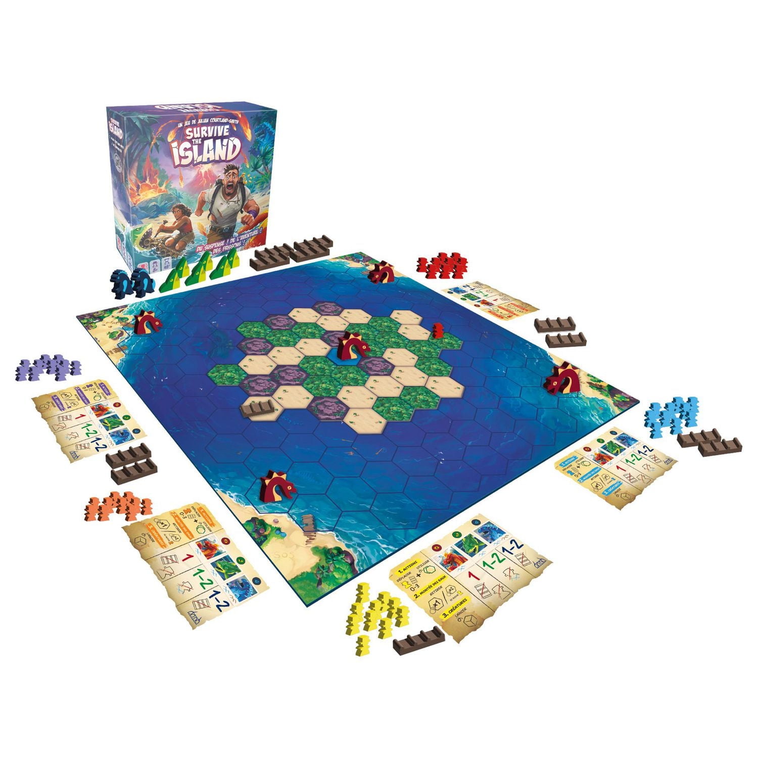 Asmodee - Zygomatic - Survive The Island - Ideal Board Game for Family Fun - For 2 to 6 Players - Ages 8 and Up - French