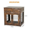 thumbnail image 3 of Dog Crate Furniture with 2 Drawers, 3-Doors Furniture Style Dog Crate Table, Indoor Dog Kennel Tv Stand,Dog House, Side End Table, 31.5"L*23.6"W*32"H/39.4"L*23.6"W*40"H, 3 of 9