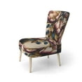 thumbnail image 3 of Designart "Tulips in Pink and Dark Purple Shades II" Pink Floral & Botanical Upholstered Accent Chair - Traditional Arm Chair For Living Room, 3 of 5