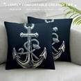 thumbnail image 3 of Nawypu  Throw Pillow Covers White Nautical Anchor Navy Blue Background Square Pillowcase for Home Decor Sofa Car Bedroom Pillow case, 3 of 5