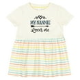 thumbnail image 3 of Inktastic My Nannie Loves Me Granddaughter Girls Baby Dress, 3 of 5