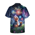 thumbnail image 2 of Happy New Year Yorkshire Terrier Family Cheer Winter Midnight Firework Hawaiian Shirt Breathable Summer Unisex Merch Yorkie Dog Lover Gifts - 02025, 2 of 6