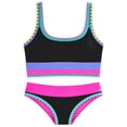thumbnail image 7 of Oplxuo High Waisted Bikini Sets for Women Tummy Control Swimsuits 3 Piece Bathing Suits Neon Swimwear with Skirt 2026, 7 of 7