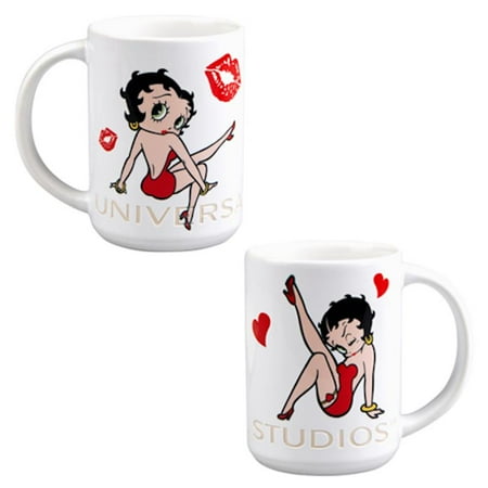 Betty Boop Round Glass - Universal Studios Betty Boop Etched Ceramic Coffee Mug 15 oz New