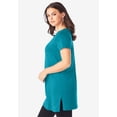 thumbnail image 3 of Roaman's Women's Plus Size Ultimate Cotton V-Neck Short Sleeve Tunic, 3 of 6