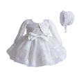 thumbnail image 2 of BemeyourBBs Baptism Dresses For Baby Girls Christening Dress Outfit White Lace Baby Blessing Dress Tulle Tutu Formal Dress and Cardigan Coat Set Bonnet Hat 3pcs Wedding Pageant Princess Dress, 2 of 10