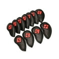thumbnail image 1 of Casque de Golf Tête de Club Fers de Golf Protection de la Tête PU Cuir Autocollant Fermeture Noir + Rouge, 1 of 9