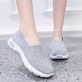 thumbnail image 7 of longantii Women's Slip On Casual Walking Shoes Breathable Knit Non Slip Comfortable Lightweight Sneakers Gray, 7 of 7
